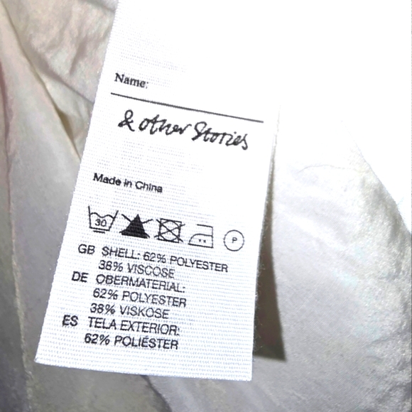 & Other Stories Summer Workwear: White, Long-sleeved Blouse w Buttons Sz 36 S/M - Picture 11 of 13